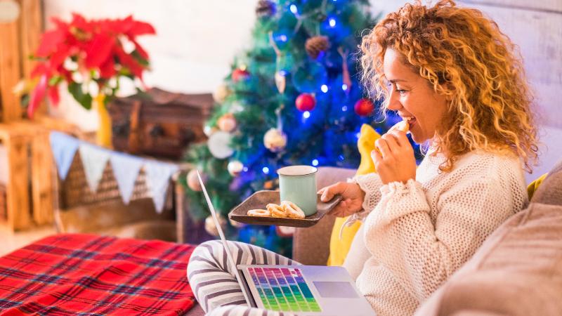 woman at Christmas time