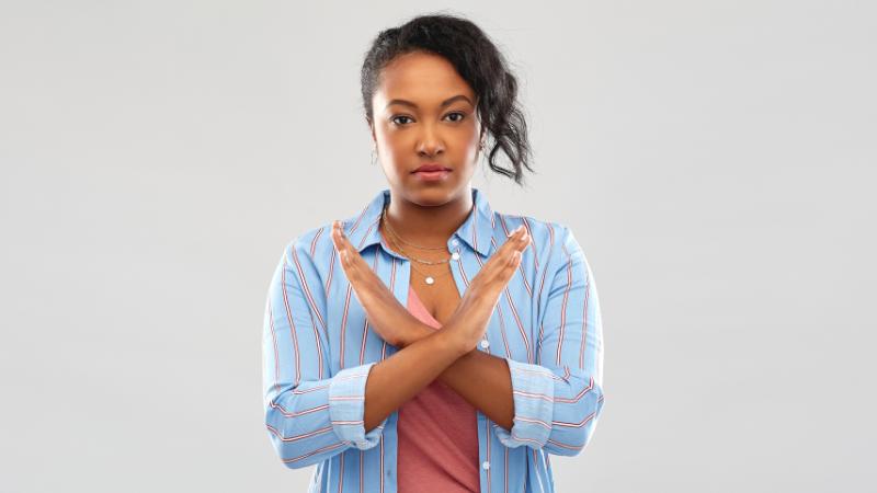 woman saying no
