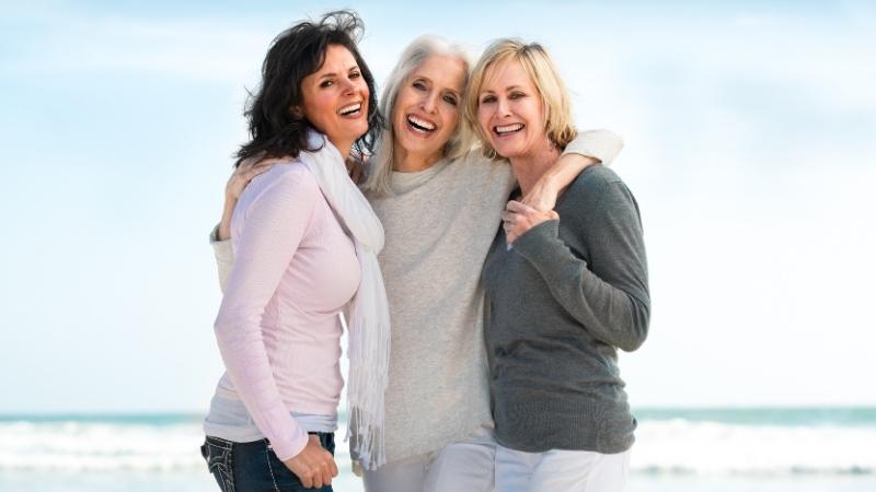 women friends on beach