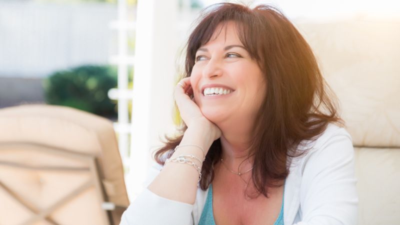 happy woman smiling